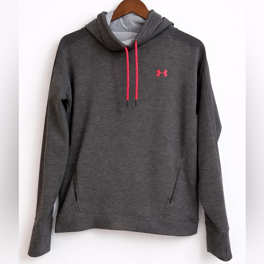 Under Armour Women’s Small Gray Cowl Neck Pullover with Pink Logo
